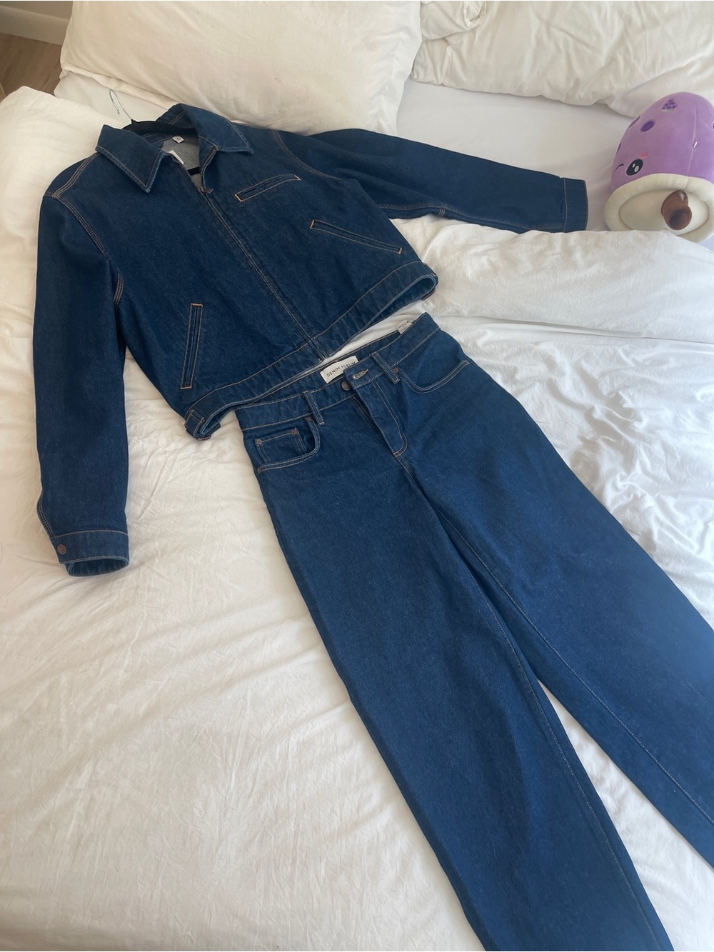 Denim Forum Dark Indigo Wide Leg High-Rise Jeans
